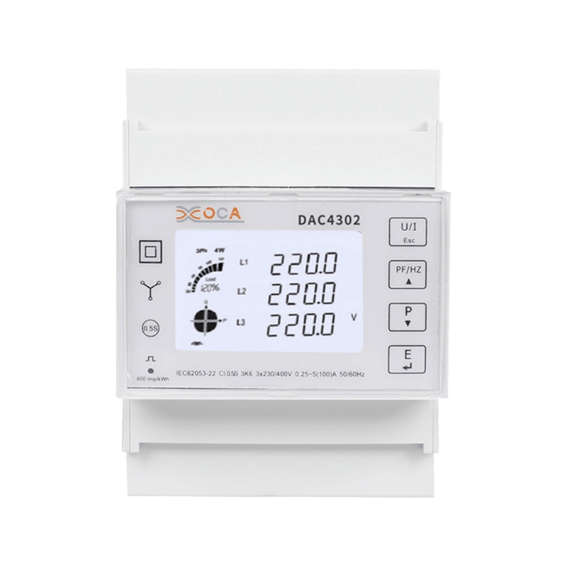 Dac4302 DIN sínes AC háromfázisú 2t elektromos energiamérő