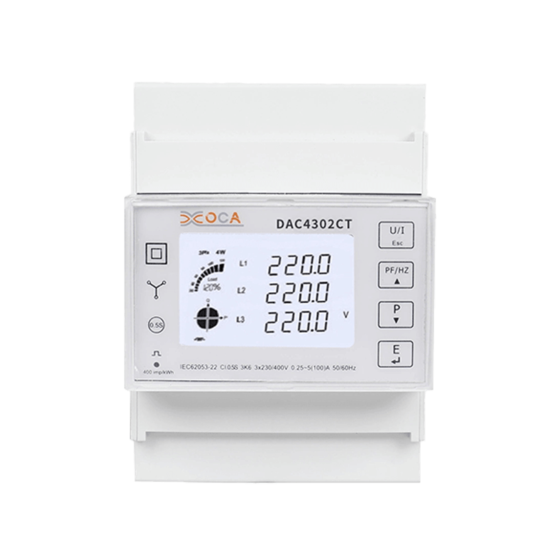 Dac4302CT DIN sín váltóáramú háromfázisú Modbus intelligens energiamérő multiméter