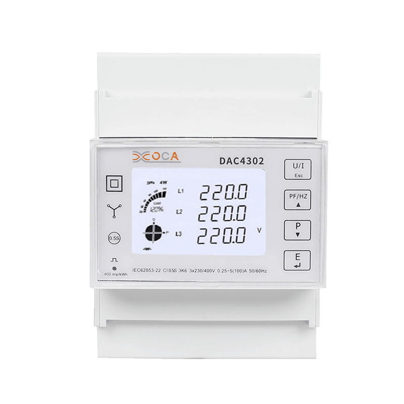 Dac4302 DIN-sínes AC háromfázisú 2t elektromos teljesítménymérő