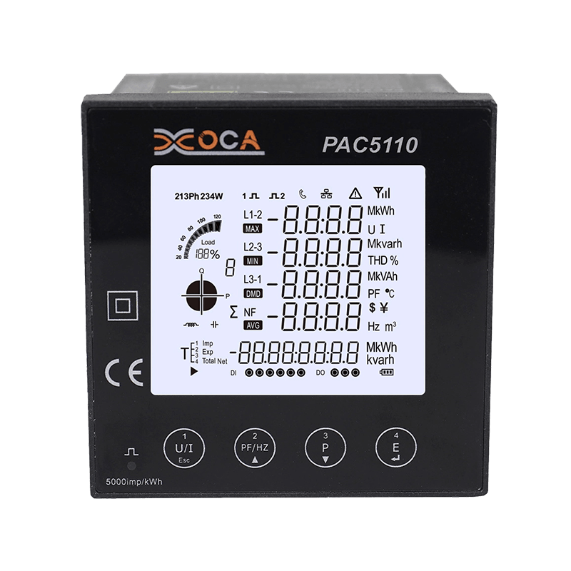 PAC5110 háromfázisú panel RS485 Modbus digitális elektromos energiamérő teljesítménymérő