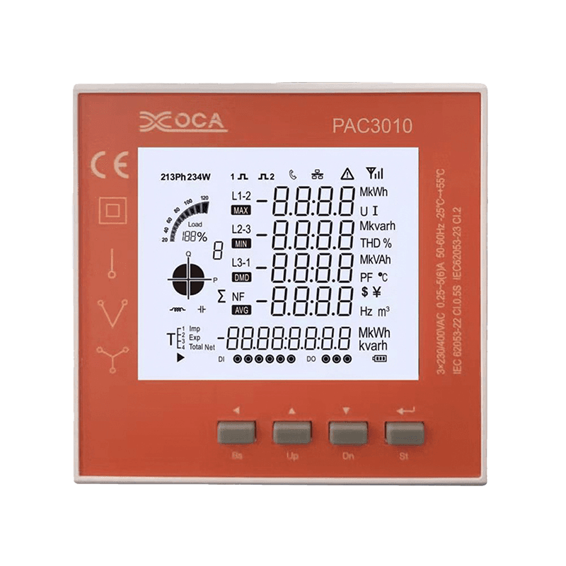 Intelligens LCD digitális elektromos paneles teljesítménymérő Energiamérő